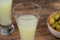 glass of Pastis on a table Royalty Free Stock Photo
