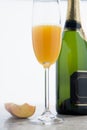 Glass of Peach Bellini Royalty Free Stock Photo