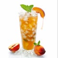 A glass of Peach Iced Tea Royalty Free Stock Photo