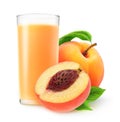 Glass of peach juice