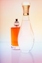 Glass perfume bottle white background studio Royalty Free Stock Photo