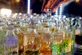 Glass perfume bottles based oils.A Bazaar, market.