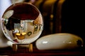 Glass photography ball reflecting up side down