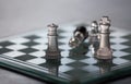 Glass pieces and chess board Royalty Free Stock Photo