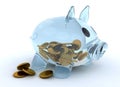 Glass piggy bank Royalty Free Stock Photo