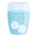 Glass pill vitamin icon cartoon vector. Effervescent medicine