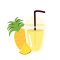 Glass of pineapple  ananas  juice Royalty Free Stock Photo