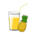 Glass of Pineapple Juice Royalty Free Stock Photo