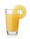 Glass of pineapple juice with pineapple slice Royalty Free Stock Photo