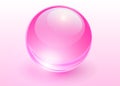 Glass pink ball, 3D shiny sphere background Royalty Free Stock Photo