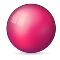 Glass pink ball or precious pearl. Glossy realistic ball, 3D abstract vector illustration highlighted on a white Royalty Free Stock Photo