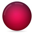 Glass pink ball or precious pearl. Glossy realistic ball, 3D abstract vector illustration highlighted on a white Royalty Free Stock Photo