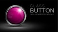 Glass pink button for web design and other projects