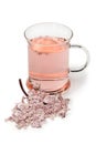 Glass with pink elderberry blossom tea Royalty Free Stock Photo