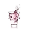 Glass with pink water