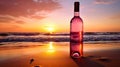 glass pink wine bottle Royalty Free Stock Photo