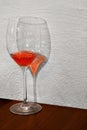 Glass with pink wine