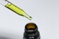 Close up of a Glass Pipette With CBD Oil Royalty Free Stock Photo