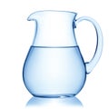 Glass pitcher of water.