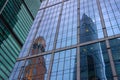 Glass and plastic office windows of a high skyscraper