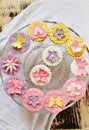 Glass plate with different cupcakes Royalty Free Stock Photo