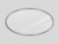 Glass plate in oval frame isolated on transparent background