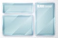 Glass plates set. Glass banners on transparent background. Flat glass clear window. Vector illustration Royalty Free Stock Photo