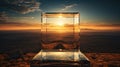 Glass Podium at Sunset - AI Generated