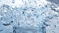 glass podium with water splashes and wave bursts, air bubbles, 3d rendering with copy space Royalty Free Stock Photo