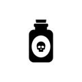 Glass Poison Bottle Flat Vector Icon