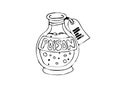 Glass Poison Bottle Icon on White Background. Royalty Free Stock Photo