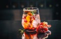 Glass of pomegranate and orange juice Royalty Free Stock Photo