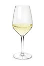 Glass with Portuguese vinho verde white wine close up on white background Royalty Free Stock Photo