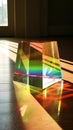 Glass prisms in the rays of the sun