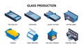 Glass Production Isometric Icons