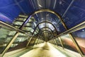 Glass protected gateway at night