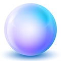 Glass purple and blue ball or precious pearl. Glossy realistic ball, 3D abstract vector illustration highlighted. Royalty Free Stock Photo