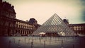 Glass Pyramid of the courtyard of the Louvre Museum, Paris, France