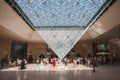 Glass Pyramid Entrance at the Louvre Museum, Paris Royalty Free Stock Photo
