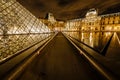 Glass Pyramid in Front of the Louvre Museum, Paris, France Royalty Free Stock Photo