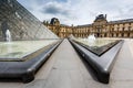 Glass Pyramid in Front of the Louvre Museum, Paris, France Royalty Free Stock Photo