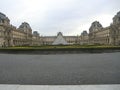 Glass Pyramid in front of the Louvre Palace, Paris, France Royalty Free Stock Photo