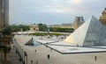 Glass pyramid in Louvr, Paris, France. Royalty Free Stock Photo