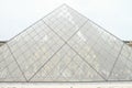 Glass pyramid in Palace Louvre Royalty Free Stock Photo