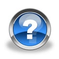 Glass question mark icon Royalty Free Stock Photo