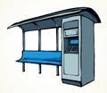 City bus stop. Vector drawing Royalty Free Stock Photo