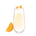 Glass of Ramos Fizz cocktail.Classic bar cocktail . Royalty Free Stock Photo