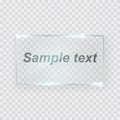 Glass rectangle banner. Vector rectangle frame. Copy Space background. Graphic element. Abstract template for text or