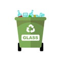 Glass recycling bin. Environmental protection recycling system Royalty Free Stock Photo