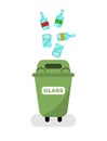 Glass recycling bin. Environmental protection recycling system Royalty Free Stock Photo